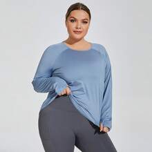 Women Plus Size Sports Tees & Tanks - 藍色 - 查看 1