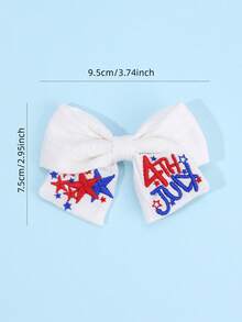 Set de 2 pinzas para el cabello con moños de tela roja, blanca y azul para el 4 de julio y el Día de los Caídos, con accesorios para el cabello bordados con estrellas, regalos para niñas, maestras y fiestas del Día de la Independencia de Estados Unidos - Multicolor - Ver 7