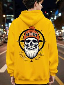 Nuevas  de moda de la temporada: Hola, este es un nuevo estilo de ropa masculina para otoño e invierno, que incluye una sudadera con estampado en la espalda y una sudadera con capucha para parejas. Es un suéter versátil y holgado, adecuado tanto para deportes como para uso casual, talla grande. - Negro - Ver 8