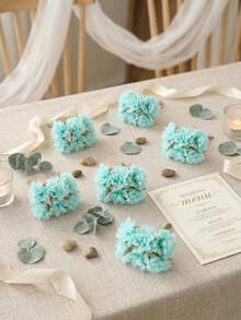 迷你仿真花：迷你仿真康乃馨和玫瑰——是装饰点缀、礼盒装饰、婚礼道具和胸花的理想之选。适用于春季和秋季装饰、情人节、新娘捧花、婚礼中心摆件、家居和餐厅装饰、母亲节、父亲节、节日和生日派对用品以及户外花园装饰。 - 薄荷綠 - 查看 12