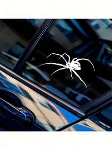 Pegatina de coche de araña - Calcomanía de advertencia resistente al agua, decoración exterior del vehículo, accesorio de coche único y creativo - Adecuado para puertas y ventanas de automóviles - Calcomanía autoadhesiva duradera y de alta adherencia - Pegatina de Halloween - Accesorio de coche - Regalo navideño - Multicolor - Ver 2