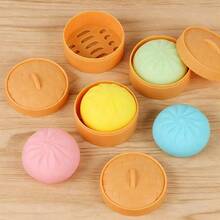 1/5pcs Daily Stress Relief Toy, Colorful Dumpling Squeeze Ball, Sensory Calming Toy, Squeezing Dough Ball Stress Relief Hand Toy, Elastic Desktop Toy With Food Steamer, Games And Party Favors, Suitable As Gifts Or Party Favors - View 7