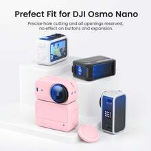 适用于 Osmo Nano 的硅胶保护套，带镜头盖和挂绳，Osmo Nano 配件（黑色、粉色、灰色可选），户外运动旅行 Vlog 配件 | 相机屏幕和镜头保护膜 | 安装便捷 | 全面保护 | 轻巧设计 | 赠送镜头盖、防丢挂绳和腕带 - 查看 10