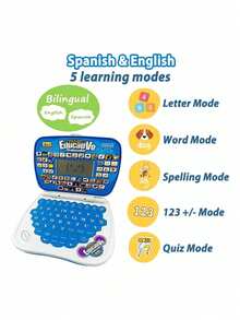 Mini Laptop Interactiva Educativa Español/inglés Niños - Azul - Ver 3