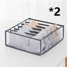 1个/2个装衣柜分隔收纳盒 - 6格内衣整理盒，可水洗抽屉式衣柜收纳盒，折叠式内衣收纳袋 - 彩色 - 查看 8