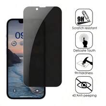 XINHONGYU 6pcs Privacy Screen Protector, Tempered Glass, Full Coverage, Compatible With IPhone 17/16/15/14/13/12/11 Pro Max/XR/X/XS Max Plus, Anti-Fingerprint, Anti-Peeping - Black-6PCS - View 4