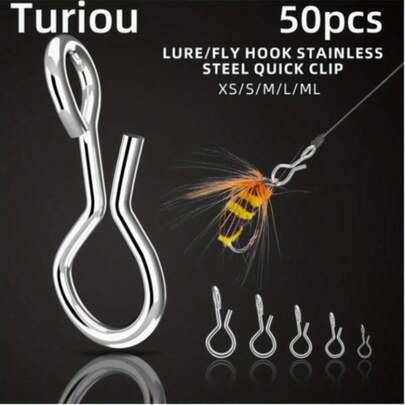 50/250pcs Fly Fishing Bait Hooks, Stainless Steel Fly Fishing Lure Connector, Fly Fishing Tackle Small Accessories, Different Models Set