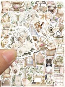 50 miếng dán hình thỏ nghệ thuật retro màu trắng dùng dán điện thoại, laptop, sổ tay, vali, đàn guitar, mũ bảo hiểm, hình dán graffiti, quà tặng. - A - Xem 3