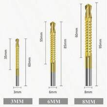 6 pièces Jeu de forets étagés, forets revêtus de titane 4-12 mm, 4-20 mm, 4-32 mm, 3 mm, 6 mm, 8 mm, ouvre-trous pour le travail du bois et des métaux, tarauds métriques M10 en acier rapide, outils de réparation manuels à queue hexagonale, convient pour le travail manuel, l'usine, l'atelier, le DIY - Ensemble de 6 pièces (sachet OPP) - Voir 8