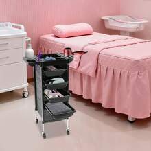 SanBouSi Hairdressing Cart Salon Cart With 4 Extendable Drawers Hairdressing Cart For Stylists - Black - View 4