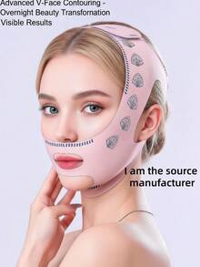1 pièce Masque de sommeil réversible sans couture gris/rose en forme de V, convenant pour un port quotidien. Ce masque de sommeil peut être porté pendant le sommeil, la détente, la télévision, l'exercice ou les loisirs. - Multicolore - Voir 4