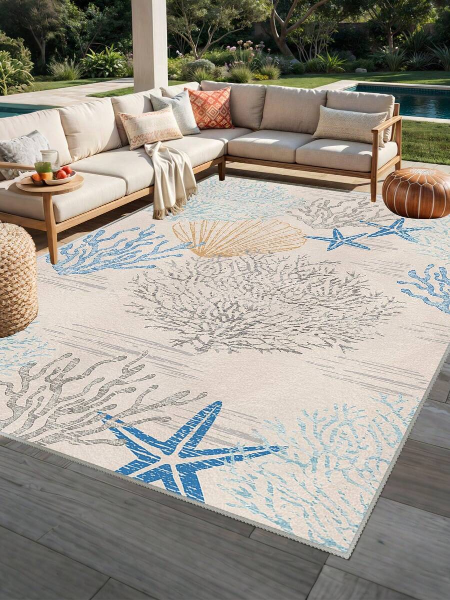 1 tấm thảm ngoài trời, thảm cắm trại nhiệt đới, thảm mềm mại và thân thiện với da, thảm trải sàn lớn có thể gấp gọn dùng cho ngoài trời, xe RV, phòng khách, phòng ngủ, hiên nhà, sân sau, ban công, dã ngoại, bãi biển, cắm trại, màu đen và be. - Nhiều màu - Xem 1