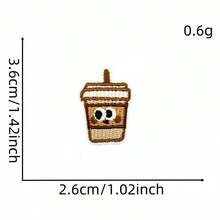 1件新款卡通美食刺绣贴片，奶茶和面包刺绣贴花，服装配饰，现货 - 西式早餐系列布貼 - 查看 3