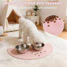 1 pieza Alfombrilla semicircular de silicona para mascotas, adecuada para gatos y perros - Diseño resistente al calor y antideslizante (talla grande de 10 opciones de color) - Certificado FDA/UE, apto para lavavajillas - Regalo ideal para amantes de las mascotas, certificado halal, aprobado por LFGB - Multicolor - Ver 3