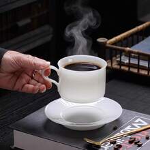 Cốc sứ ngọc bích cao cấp, cốc latte art kiểu Mỹ cổ điển chất lượng cao, thành mỏng, cốc cà phê văn phòng tối giản. - Nhiều màu - Xem 5