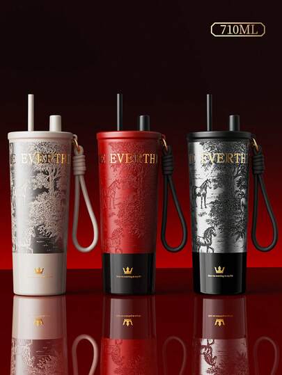 1 cốc giữ nhiệt cao cấp, chất liệu thép không gỉ 316, cốc uống nước/cà phê có ống hút dùng ngoài trời/trên xe hơi, giữ nóng/lạnh, chống rò rỉ, vừa với giá đỡ cốc trên xe hơi, thích hợp cho thể thao, du lịch, trường học, Ngày của Mẹ, Ngày Valentine, quà tặng cho phụ nữ, quà tặng ngày lễ/sinh nhật.