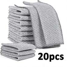 5/10/15/20 Pack/Magic Cleaning Cloth Thickened Double Sided Metal Wire Cloth Kitchen Dishwashing Cloth Pot And Bowl Cleaning Cloth Towel Cleaning Tools # Home Essentials, Kitchen, Household Items - Silver - View 10