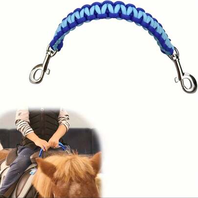 Dây đai cân bằng Martingale bằng nylon màu xanh dương có khóa cài - Tay cầm huấn luyện an toàn cho cưỡi ngựa, giúp tăng độ ổn định và cải thiện tư thế ngồi trên yên ngựa kiểu Anh.