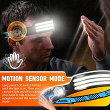 10W Motion Sensor LED+3*COB Headlamp Head Torch Light USB Rechargeable 5 Modes Lamp For Night Running Camping , Built-In 1000mAh Battery - 1 PACK - View 7
