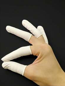 美甲用品指套 乳胶指套 一次性白色橡胶指套 约150个/包 - 白色 - 查看 6