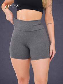 Kit 2 Shorts Legging Feminino Curto Cintura Alta Academia Esportivo - Multicolorido - Visão 8