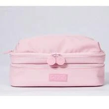 Estuche Multiusos OKKY Color Rosa Pastel – Organizador de Cosméticos con Bolsillo de Malla. con 3 Secciones de Almacenamiento - A - Ver 1