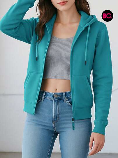 Big City Sudadera Para Mujer Casual  Moderna Dama Hoodie Con Capucha Ligera Premium  Cierre