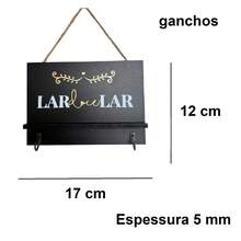 Key Holder Decorative Wall Ornament MDF - Blanco - Ver 3