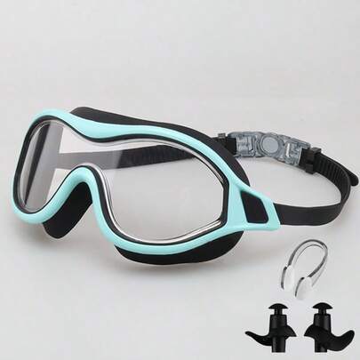 Gafas de natación antivaho de gran marco de alta definición para adultos, gafas de natación impermeables para hombres y mujeres