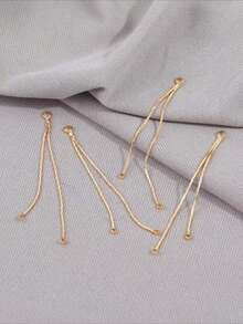 4个铜质双股流苏吊坠耳环连接器 - 金黃色 - 查看 3