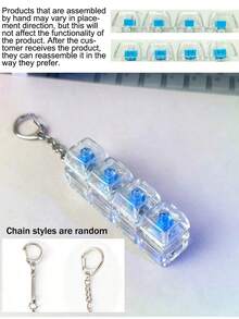 1pc Keyboard Fingertip Toy, Squeeze-Type Keychain Stress Relief Toy, Relieve Stress, Keyboard Fingertip Keychain Gift For Anxious Friends, Suitable For Office And Home Keyboard Fingertip Clicker - Multicolor - View 16