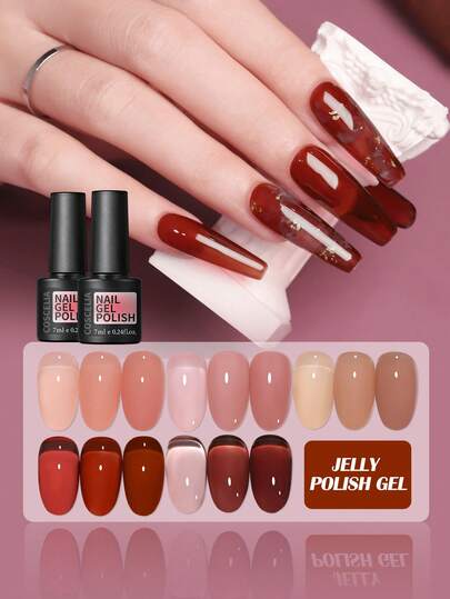  COSCELIA 1PC 果冻凝胶指甲油 半透明 UV LED 固化指甲凝胶 持久 DIY 美甲设计 居家美甲 美甲爱好者礼物