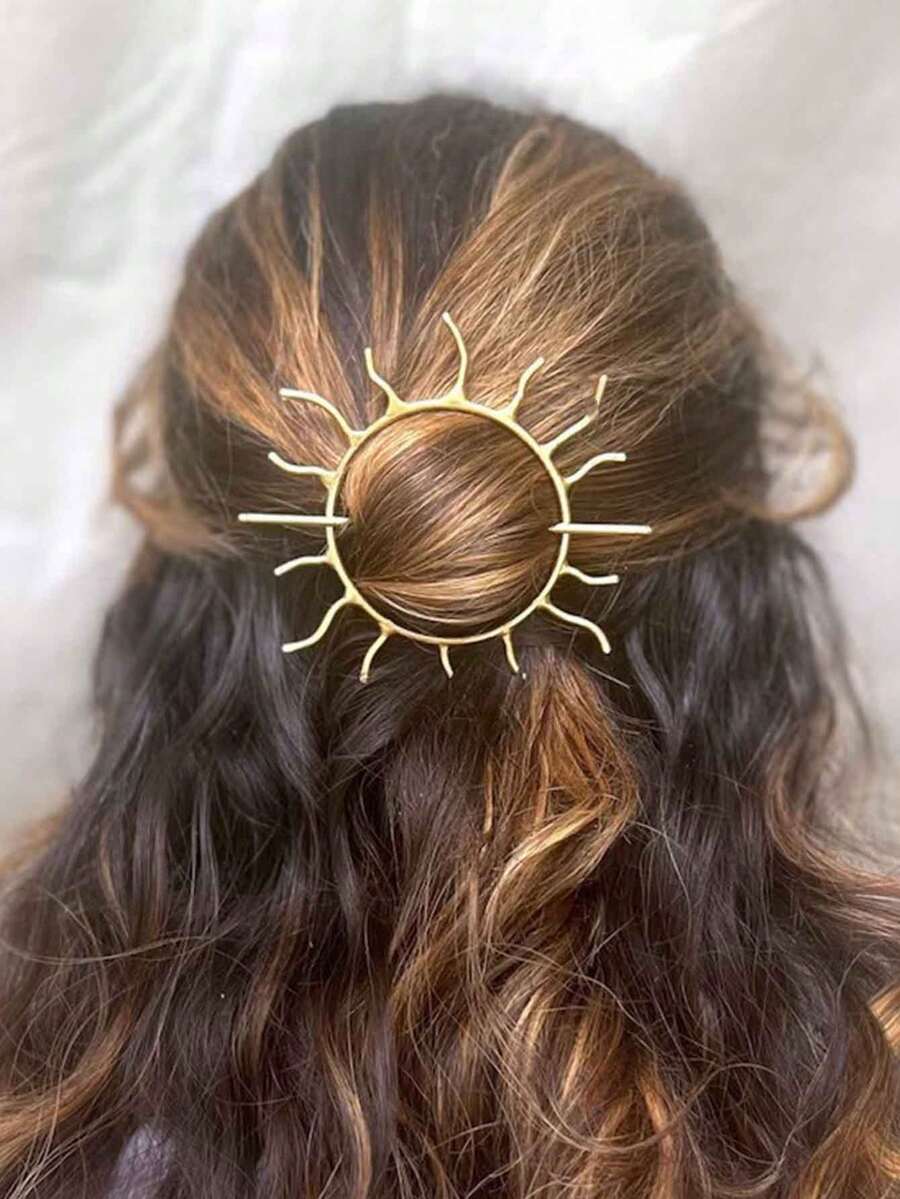 时尚简约创意复古精致百搭圆形发髻发夹2件套，适合女性日常佩戴、外出、拍照、送礼，可作发髻造型器、发型设计发夹。