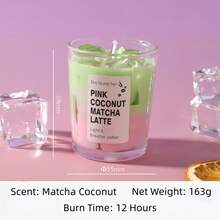 Glass Candle Holder Aromatherapy Candle - Ice Coffee & Matcha Latte Design, 10-30 Hours Burn Time, Smokeless, Soy Wax, Creative Home Fragrance, Suitable For Bedroom, Living Room, Kitchen, Outdoor, Camping, Wedding, Birthday, Gift For Her, Mom - Multicolor - View 15