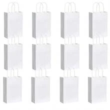 22*19*8cm Thick White Kraft Paper Bag, Small Size, 6/12 Pcs, Gift Packaging Shopping Bag, Suitable For Mother's Day And Other Holidays - View 7