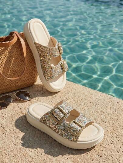 Dép xỏ ngón mùa hè đế dày buộc dây đôi thêu hạt cườm nhiều màu sắc kiểu mới năm 2026 dành cho bé gái - Dép xỏ ngón hở mũi kẻ sọc thường ngày cho trẻ em - Sandal mùa hè đế dày đính hạt cườm lấp lánh cho trẻ em - Dép xỏ ngón đi biển mùa hè cho trẻ em