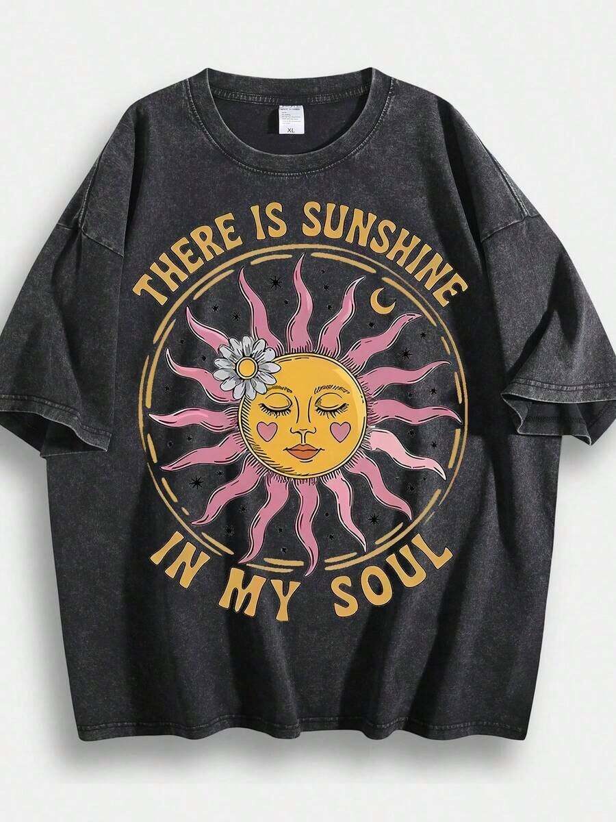 1PC Washed T-Shirt Men Women Unisex Retro "Sun" Rock Band Graphic Oversized Short Sleeve Tee Summer Tops Summer Clothes Shirts Summer Graphic Tees Women T Shirts Summer Outfits For Women Vacation Outfits Women Tropicoqueta Outfits Tropical Outfits For Women Going Out Tops Women Tropical Outfits For Women Going Out Tops T Shirts Women Summer Top Graphic Tees Women 4th Of July Outfit Women Fathers Day Gift Summer Tops Y2k 4th Of July Oversized T Shirt - Đen 03 - Xem 1