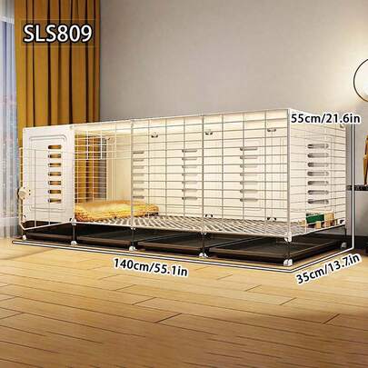 Modular Dog Cage With Door Lock, Includes Removable Tray For Easy Cleaning, Suitable For Teddy, Chihuahua, Small & Medium Puppies, Indoor Home Use