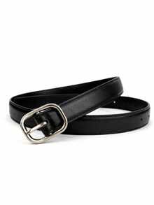 Thắt lưng khóa tối giản, thời trang và đa năng mới, hoàn hảo để phối cùng quần jeans ôm sát và toát lên vẻ giản dị nhưng tinh tế của chiếc thắt lưng da nữ. - màu đen - Xem 2