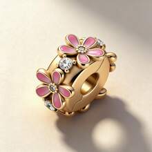 Hạt charm mạ vàng lấp lánh, phù hợp với vòng tay kiểu rắn nguyên bản, dây chuyền để tự làm trang sức bạc 925, quà tặng trang sức cho nữ, con gái. - Vàng - Xem 15