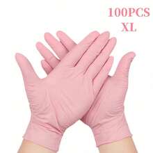 20/100pcs Pink Nitrile Disposable Gloves - Thicker, Durable, Comfortable Fit, Suitable For Kitchen Cleaning, Dishwashing, Beauty Care, Pet Bathing, Etc. - Waterproofhome Essentials Kitchen Gadgets Home Decor - Pink - View 13