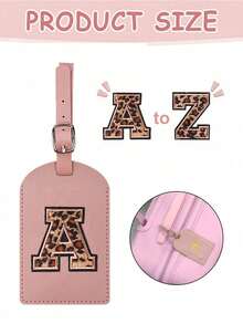 1pc TSA Approved Personalized Luggage Tag, PU Leather With Privacy Protection Card, A-Z Letter Options, White Cute With Letter Label, Suitable For Women/Men Travel Backpack, Suitcase, Handbag, Essential For Travel - Multicolor - View 4