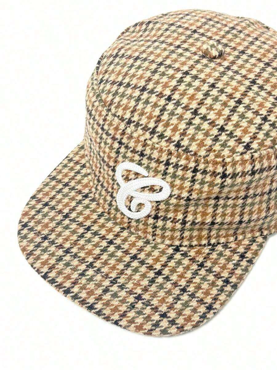 1pc Men's G Letter Embroidered Leopard Print Hat, Street Hop Cap, Warm Plaid Flat Brim Hat, - A - Xem 1