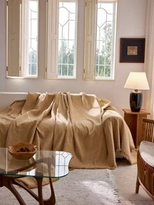 1件装奢华丝绒沙发套，波西米亚风格沙发套，加厚时尚优雅沙发保护套，高端品质，装饰性沙发套，宠物友好，防滑，防尘，防刮擦，四季皆宜，适用于卧室、客厅、书店、办公室、汽车、俱乐部、派对等场所，适用于1-4人沙发、L型沙发 - 卡其色 - 查看 9