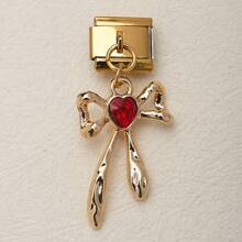 1 PC Silver Stainless Steel Bracelet Accessories With Heart, Cherry And Butterfly Elements, Designed For DIY Bracelet Jewelry Making And Freely Matchable With Different Styles. - Gold - View 15