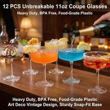Bộ ly Martini và Cocktail hình xe thể thao có gờ, trọng lượng khoảng 67,5g (10 Oz), thích hợp cho rượu vang, sâm panh, tiệc tùng và sử dụng tại nhà. - Xem 5