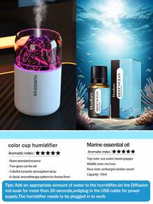 Volcano Shaped 180ml Car Humidifier: Ultrasonic 2-In-1 (Aromatherapy + Humidification), Fine Mist, LED, USB, Quiet, Compact. Suitable For 6 Essential Oils. Options: 1 Bottle Essential Oil + 1 Unit / 1 Unit - Black and White - View 20