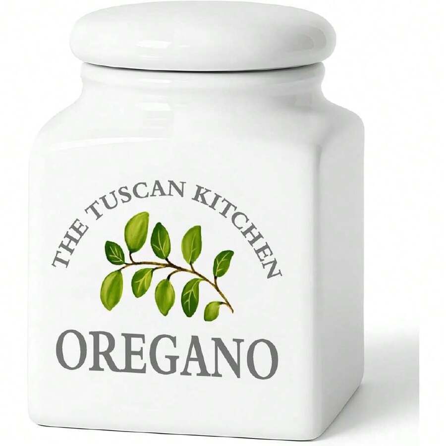 HOMBENE - Ceramic Kitchen Countertop Container Set, Oregano Jar, 44487962 - 白色 - View 1