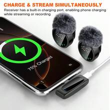 Professional Wireless Lavalier Microphone: Magnetic Design, Battery Display, Plug And Play, LED Display, Suitable For Smartphones, Computers, Cameras - Ideal For Content Creation, Live Streaming, Podcasting, Equipped With Innovative Active Intelligent Noise Cancellation - View 4