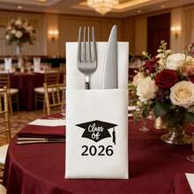 10pcs Class Of 2026 Congrats Graduation Napkins, Congrats! You Did It Graduation Party Decorations, Happy Graduation Tableware Decorations, Graduation Party Napkins - View 3